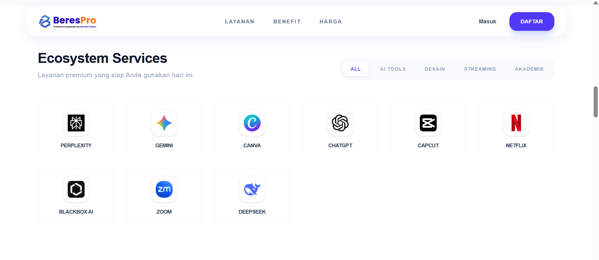 Bye-Bye Boncos! Beresin Rilis fitur "BeresPro", Satu Harga Buat Akses semua Aplikasi Premium Sekaligus